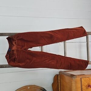 High-waist straight leg corduroy pants